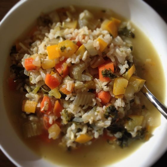 A very #delicious Veggie and rice soup. #cleaneating #foodie #bonappetit